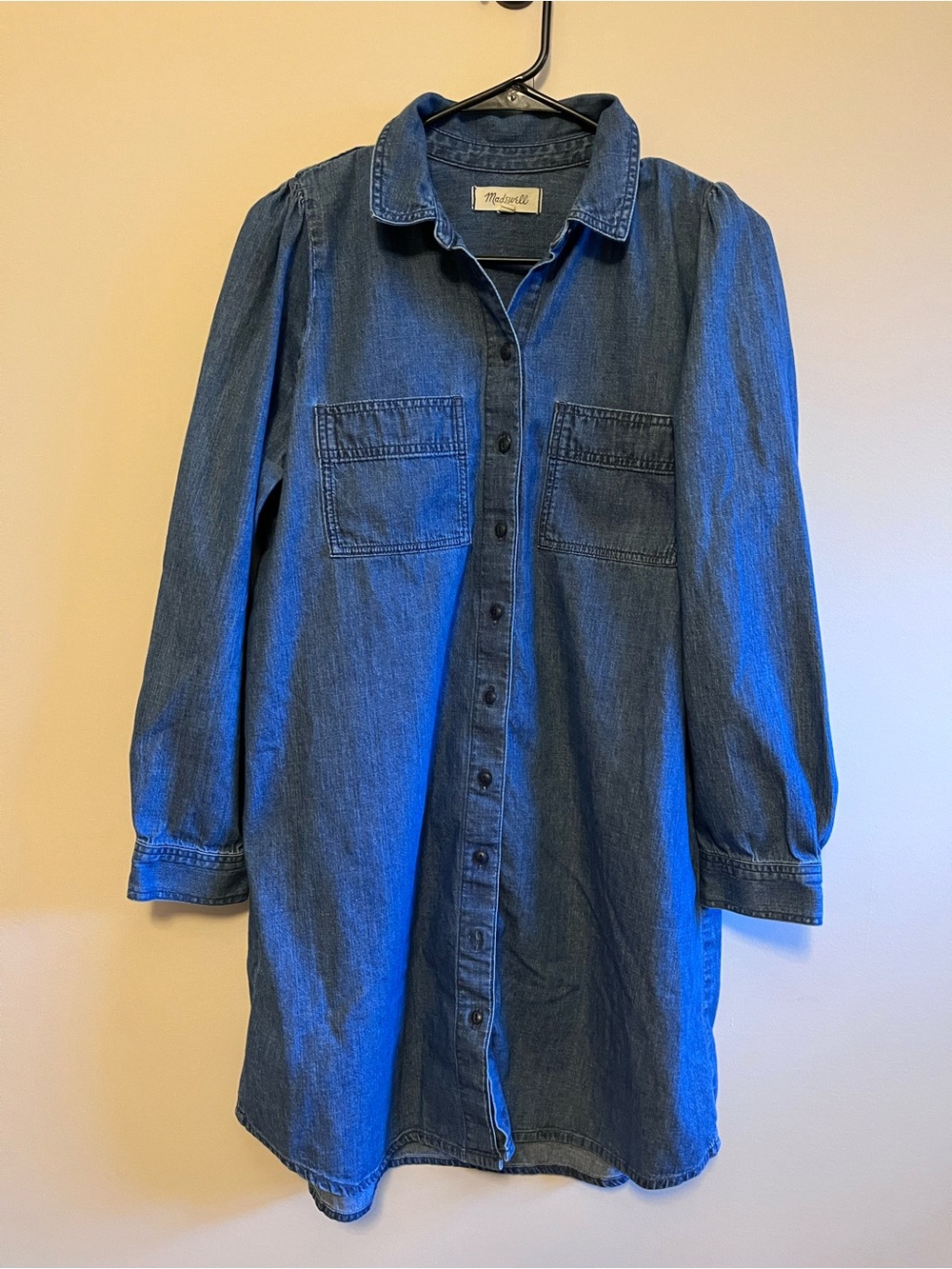 Madewell Long Sleeve Shirt Dress with Front Pockets